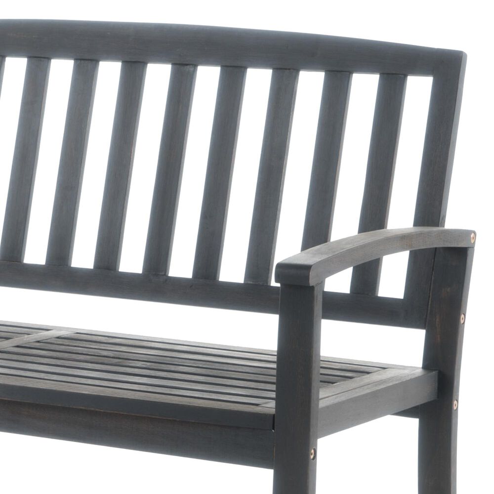 Hearth and Haven Loja Patio Bench in Dark Grey, , large