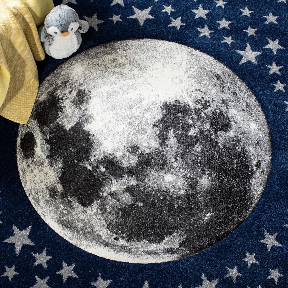 Safavieh Carousel Outer Space 5&#39;3&quot; x 7&#39;6&quot; Navy and Grey Kids  Area Rug, , large