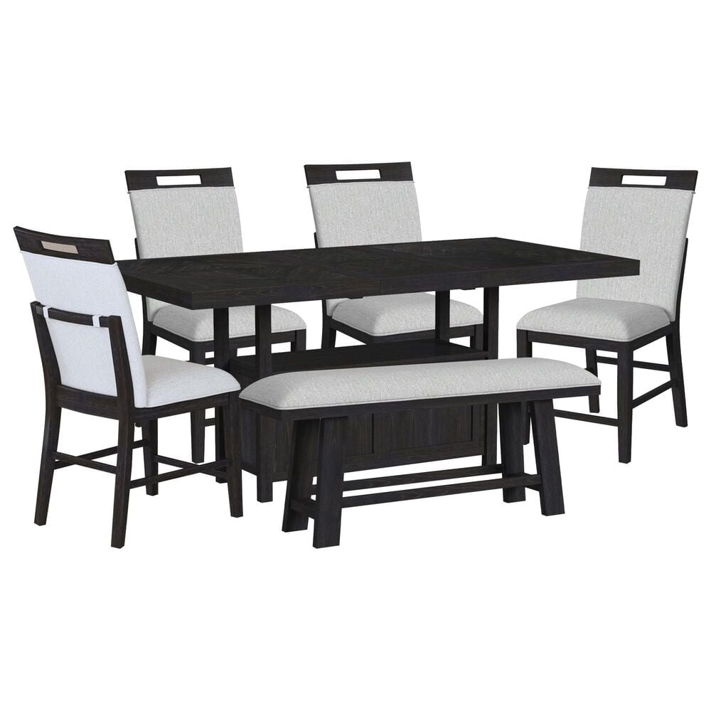 Mayberry Hill Transcend 6-Piece Rectangular Counter Height Dining Set in Charcoal, , large