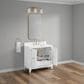 37B Kinsale 36" Single Bathroom Vanity Cabinet in Bright White with White Composite Stone Top and Backsplash, , large