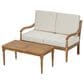 HOMLUX 2-Piece Outdoor Loveseat and Coffee Table Set in Beige, , large