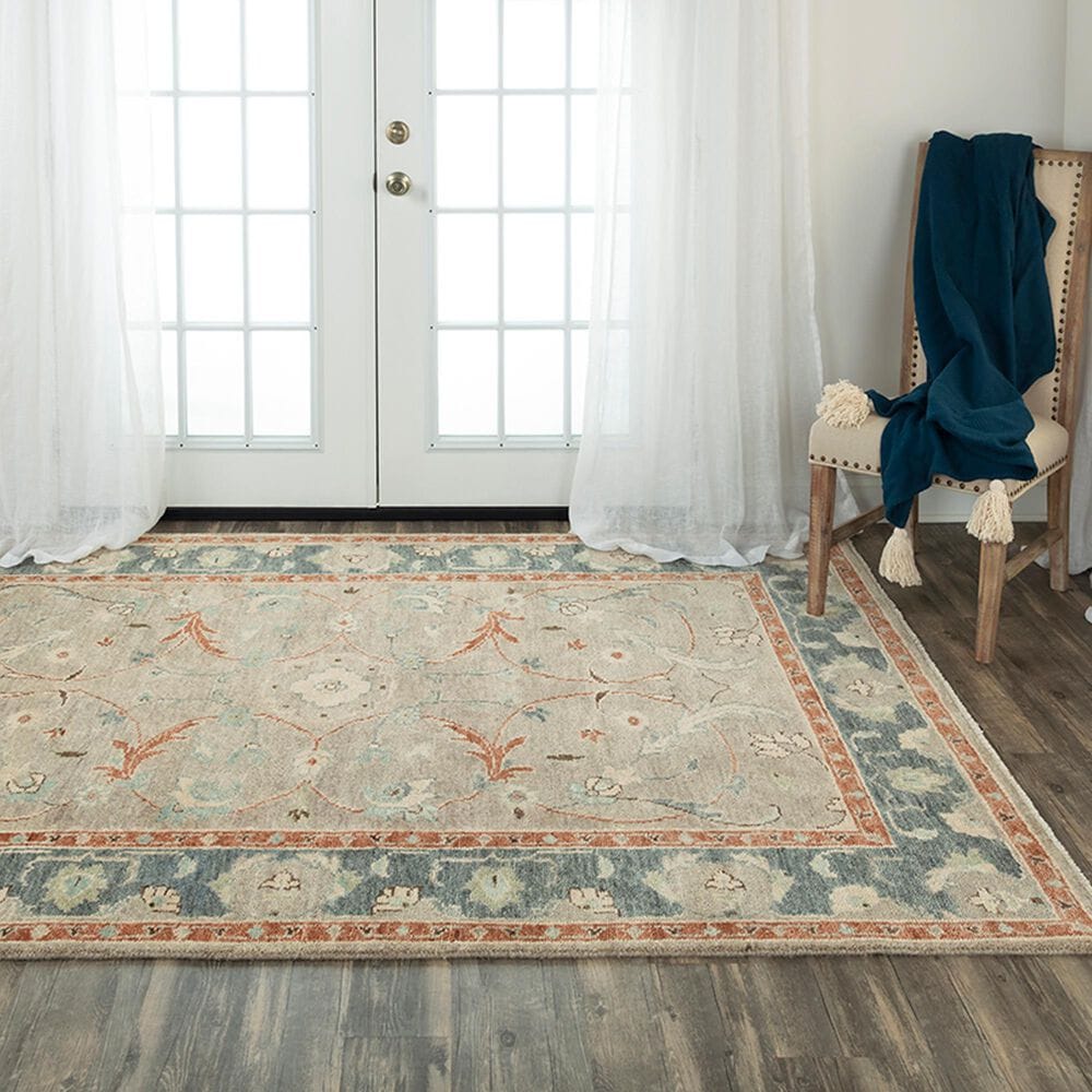 RIZZY Belmont 8&#39; x 10&#39; Light Blue, Beige and Rust Area Rug, , large