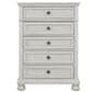 Ashley Robbinsdale 5 Drawer Single Knob Chest in Antique White, , large
