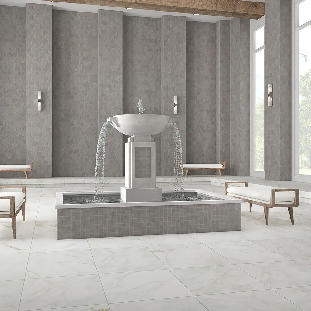 Marazzi Marble Obsession  8&quot; x 8&quot; Hexagon Porcelain Tile in Grigio, , large