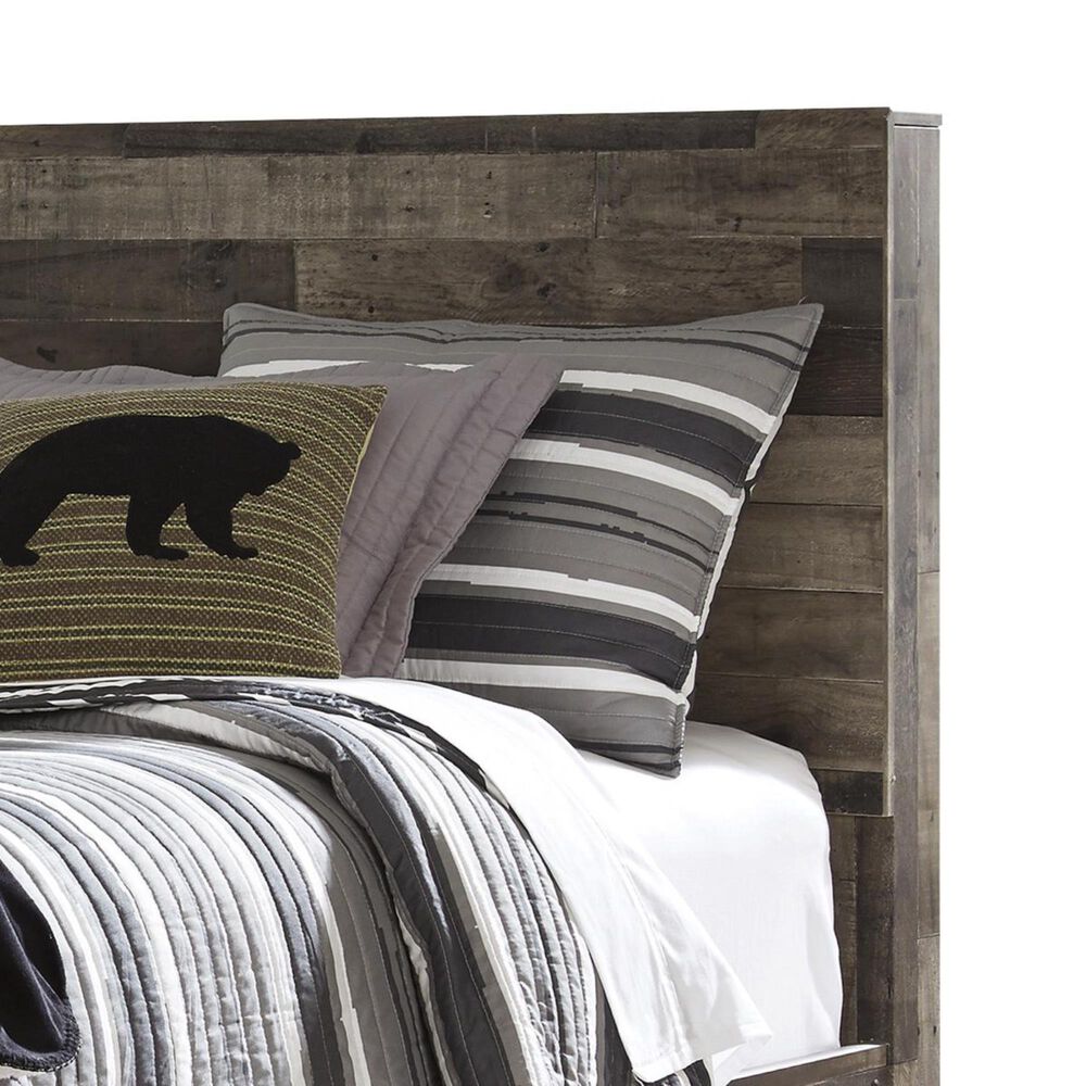 Ashley Derekson Twin Panel Bed in Walnut and Gray, , large
