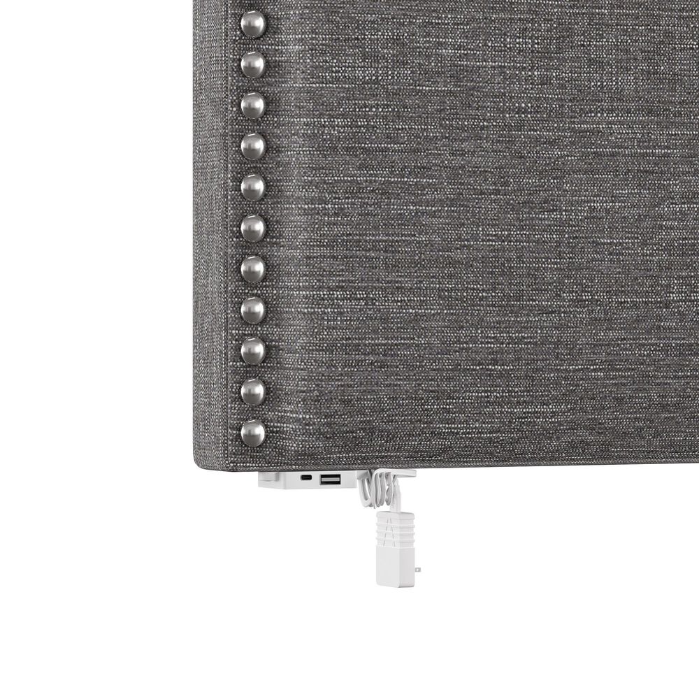 The Monday Company Twin Upholstered Headboard in Gray, , large
