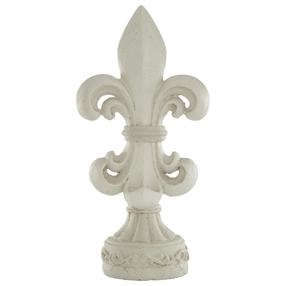 Maple and Jade 27" Farmhouse Finial Sculpture in Distressed White, , large