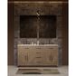 Lexora Home Abbey 60" Double Bathroom Vanity in Grey Oak with 2 cm White Cultured Marble Top and Rectangular Sinks, , large