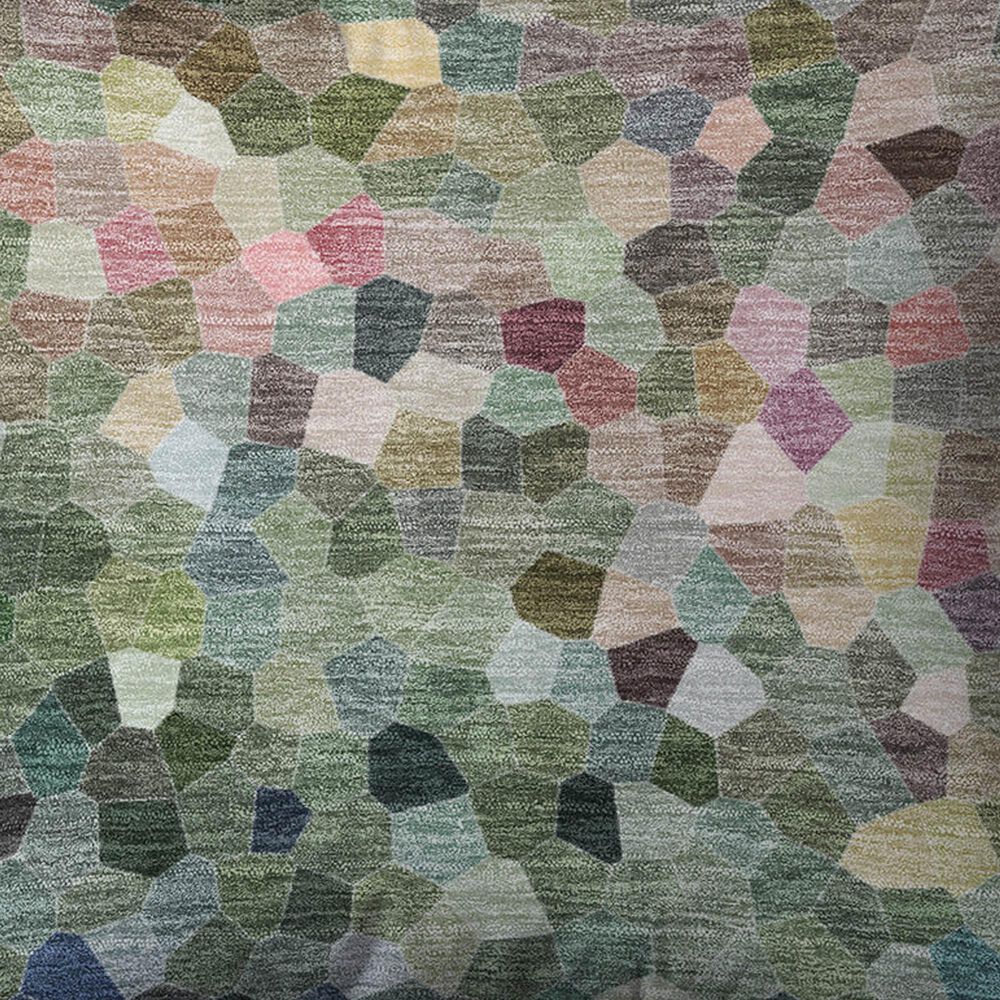 Dalyn Rug Company Kaleidoscope 22" Square Throw Pillow in Cactus, Olive, Plum, Pink, Teal, Purple and Brown, , large