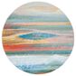 Safavieh Barbados Abstract Sunset 5"3" Round Light Blue and Pink Indoor/Outdoor Area Rug, , large