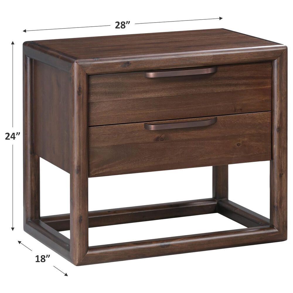 Urban Home Sol 2-Drawer Nightstand in Brown Spice, , large