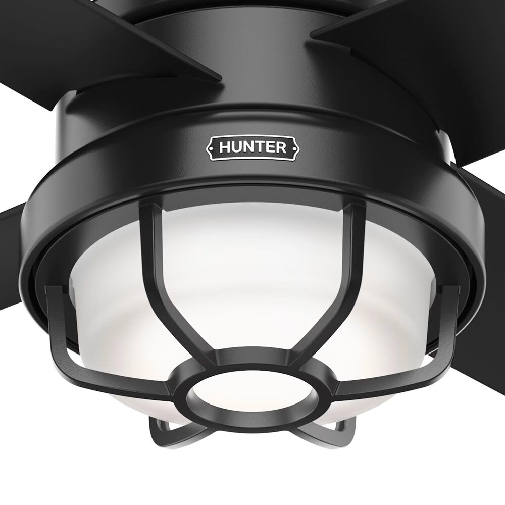 Hunter Searow 54&quot; Outdoor Ceiling Fan with LED Lights in Matte Black, , large