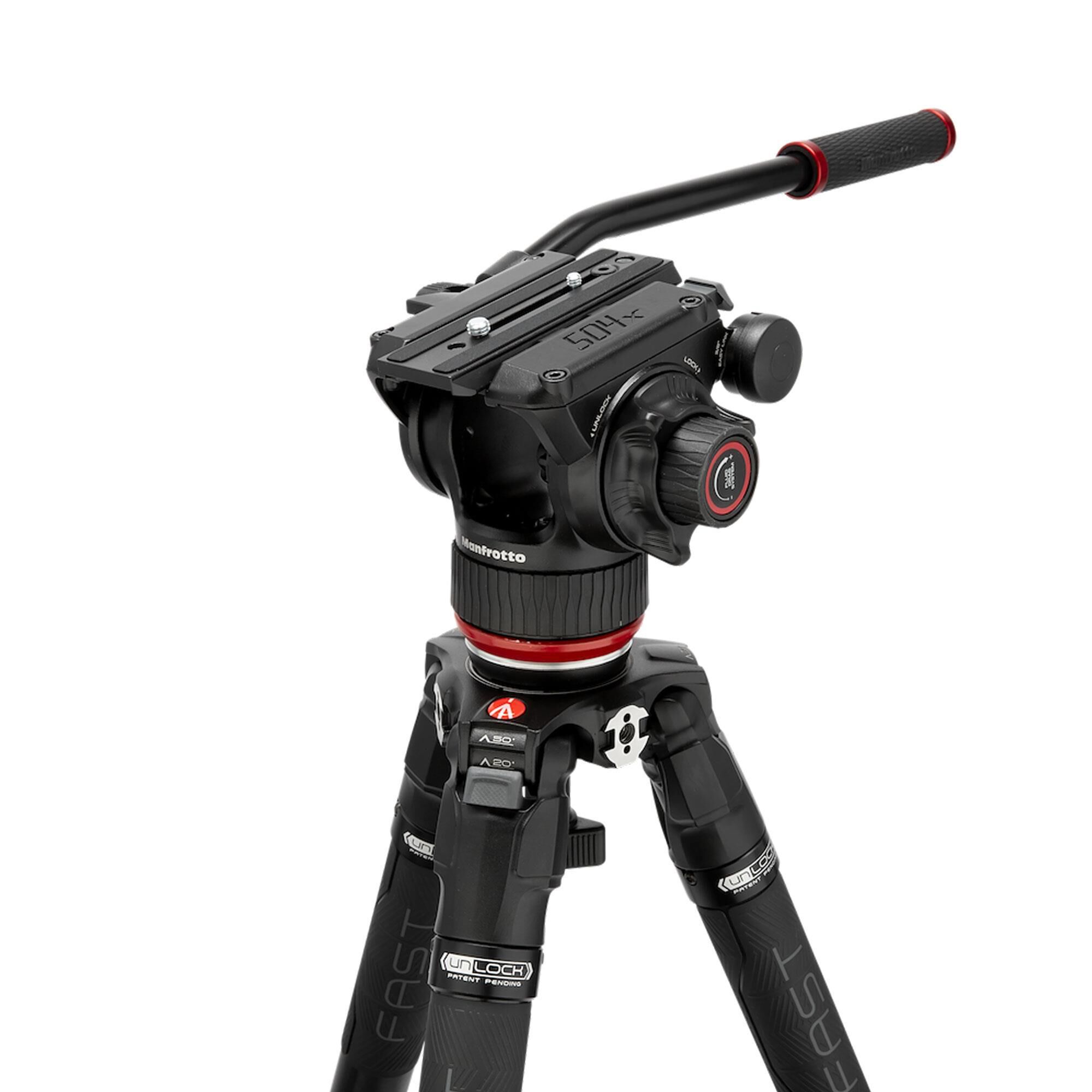 Manfrotto 504X Fluid Video Head with 635 Fast Single Carbon Leg in