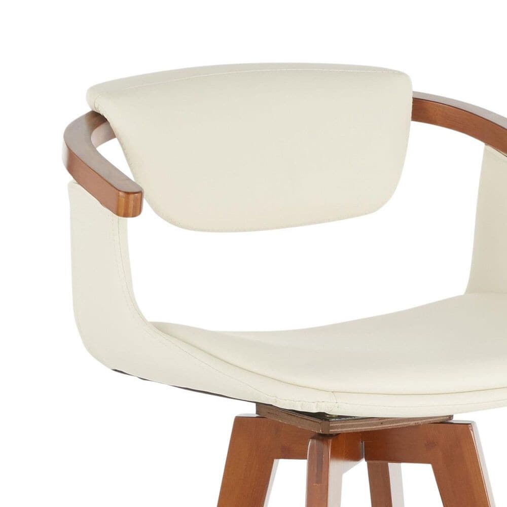 Lumisource Oracle Swivel Counter Stool with Cream Cushion in Walnut and Black, , large