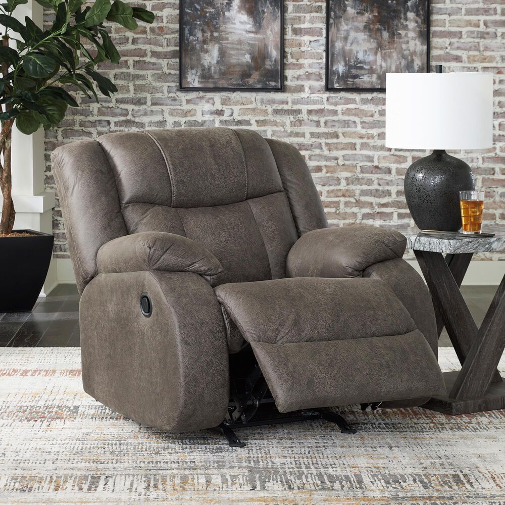 Ashley First Base Manual Recliner in Gunmetal, , large