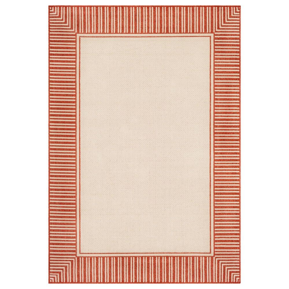 Surya Alfresco 5&#39;3&quot; x 7&#39;7&quot; Rust and Beige Indoor/Outdoor Area Rug, , large