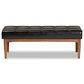Baxton Studio Sanford Dining Bench with Dark Brown Cushion in Walnut Brown, , large