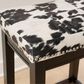 Linon Home Decor Claridge Counter Stool with Black Cow Print Cushion in Black, , large