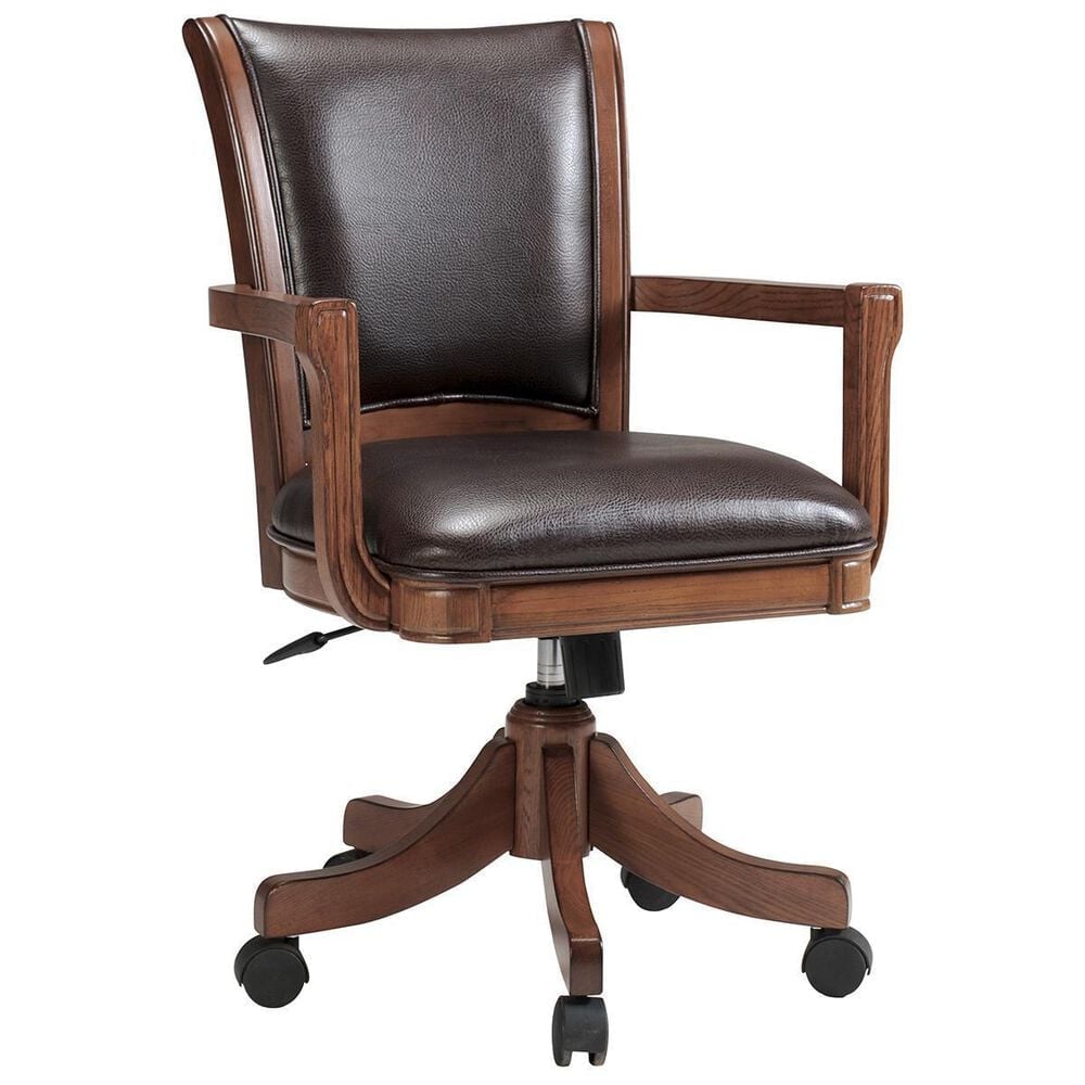 Richlands Furniture Caster Game Chair in Medium Brown Oak, , large