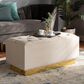 Baxton Studio Powell Storage Ottoman in Beige and Gold, , large