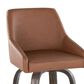 LumiSource Hannah Swivel Bar Stool with Camel Faux Leather Upholstery in Walnut and Black (Set of 2), , large