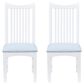 Linon Home Decor Bonnie Side Chair with Light Blue Faux Leather Cushion in White (Set of 2), , large