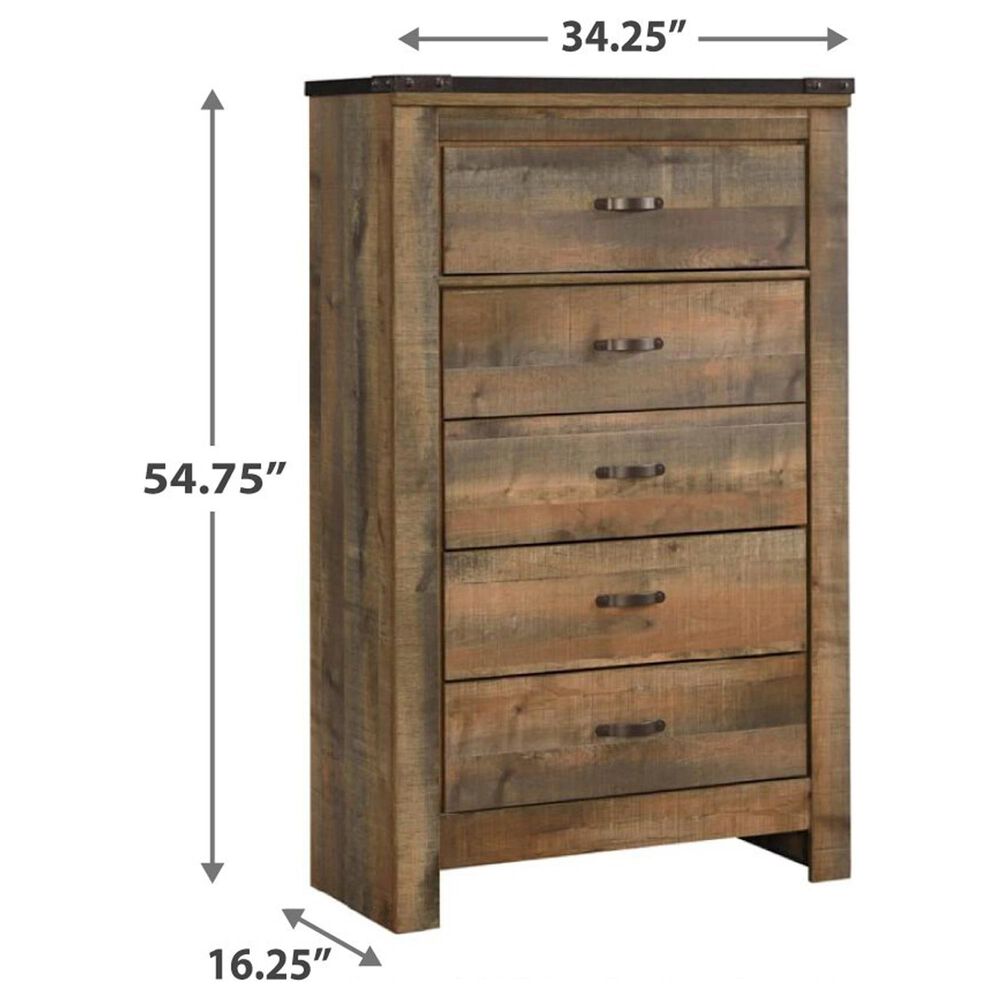 Ashley Trinell 5 Drawer Chest in Brown, , large