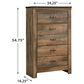 Ashley Trinell 5 Drawer Chest in Brown, , large