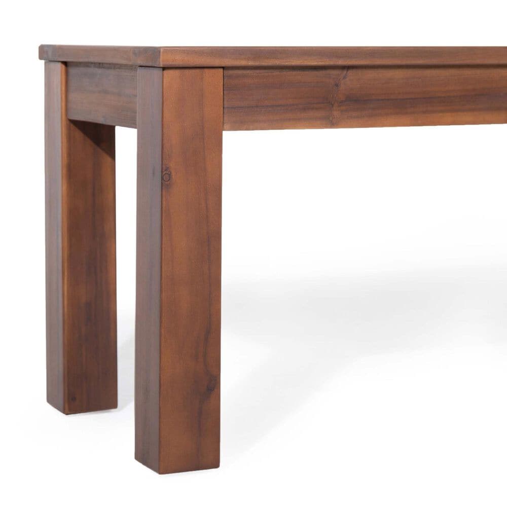 Hearth and Haven 3-Piece Outdoor Courtyard Table and Bench Set in Dark Brown, , large