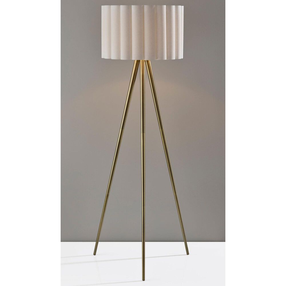 Adesso Caldwell Floor Lamp in Antique Brass, , large