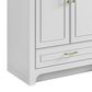 37B Lucerne 60" Double Bathroom Vanity in Bright White with Marble Top and Backsplash, , large