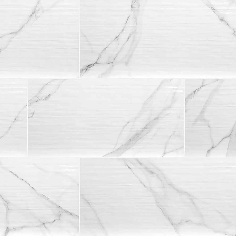 MS International Dymo Statuary Stripe White 12" x 24" Ceramic Tile, , large
