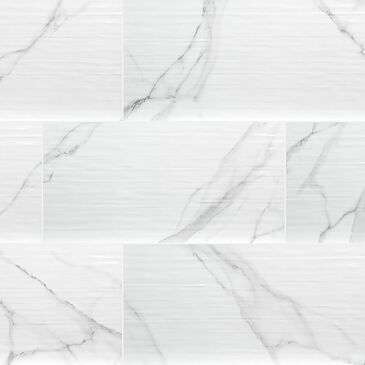 MS International Dymo Statuary Stripe White 12" x 24" Ceramic Tile, , large