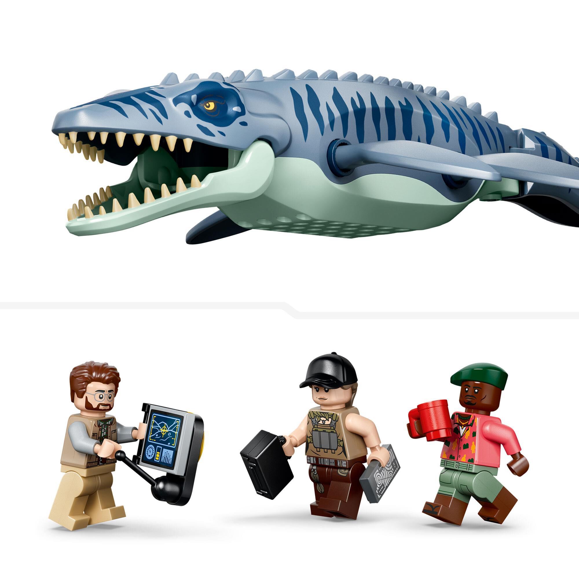 LEGO Jurassic World Mosasaurus Dinosaur Boat Attack Building Set