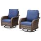 Sunwell Garden Patio Swivel Glider Chair with Brown Frame in Navy (Set of 2), , large