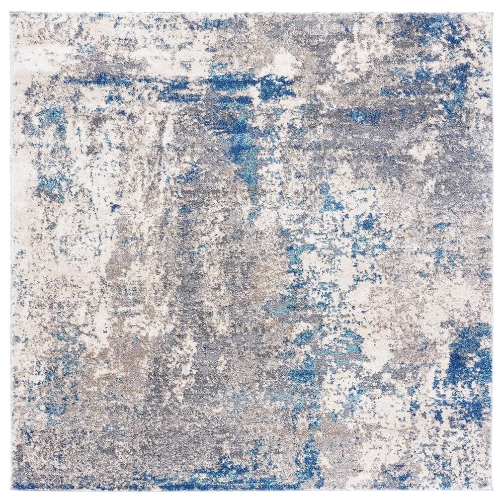 Safavieh Aston ASN718 5"3" Square Grey and Navy Area Rug, , large
