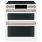 Cafe 30" Slide-In Front Control Induction and Convection Double Oven Range in Matte White  With Brushed Bronze Handles and Control Knobs, , large