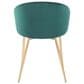 Lumisource Claire Chair in Emerald Green/Gold, , large