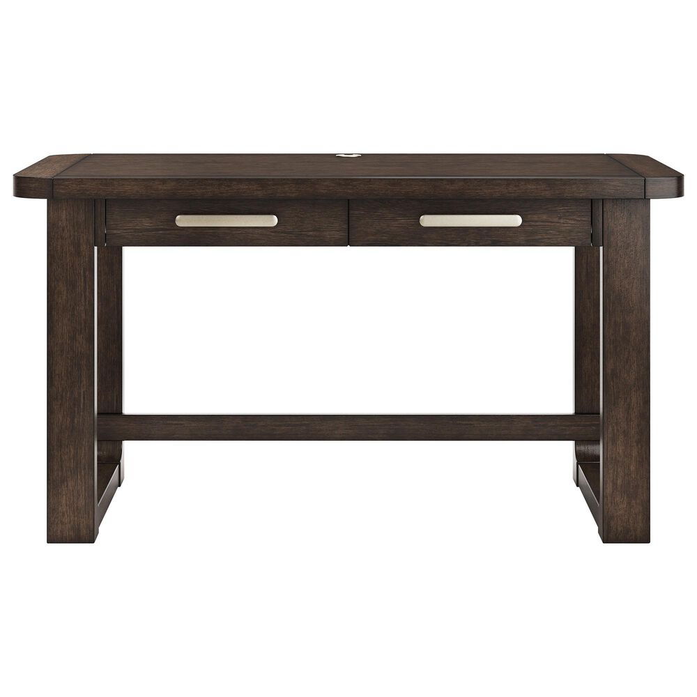 Ashley Breckington 3-Piece Desk with Bookcase and Chair Set in Dark Brown, , large