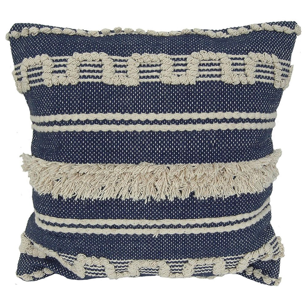 India House 83363 20" Square Throw Pillow in Indigo, , large