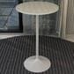 Leisuremod LeisureMod Verve Collection Modern Bar Height Table White Base with 27 Round Light Natural Wood MDF Top, , large