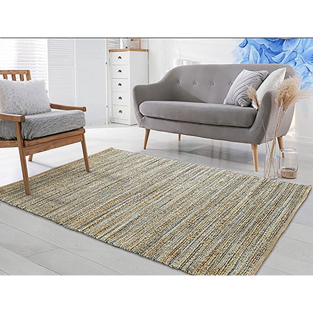L&amp;R Resources Natural Fiber 7&#39;9&quot; x 9&#39;9&quot; Spa Blue Area Rug, , large