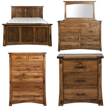 Briarwood Jack and Jill 5 Piece King Bedroom Set in Rustic Hickory Cappuccino, , large