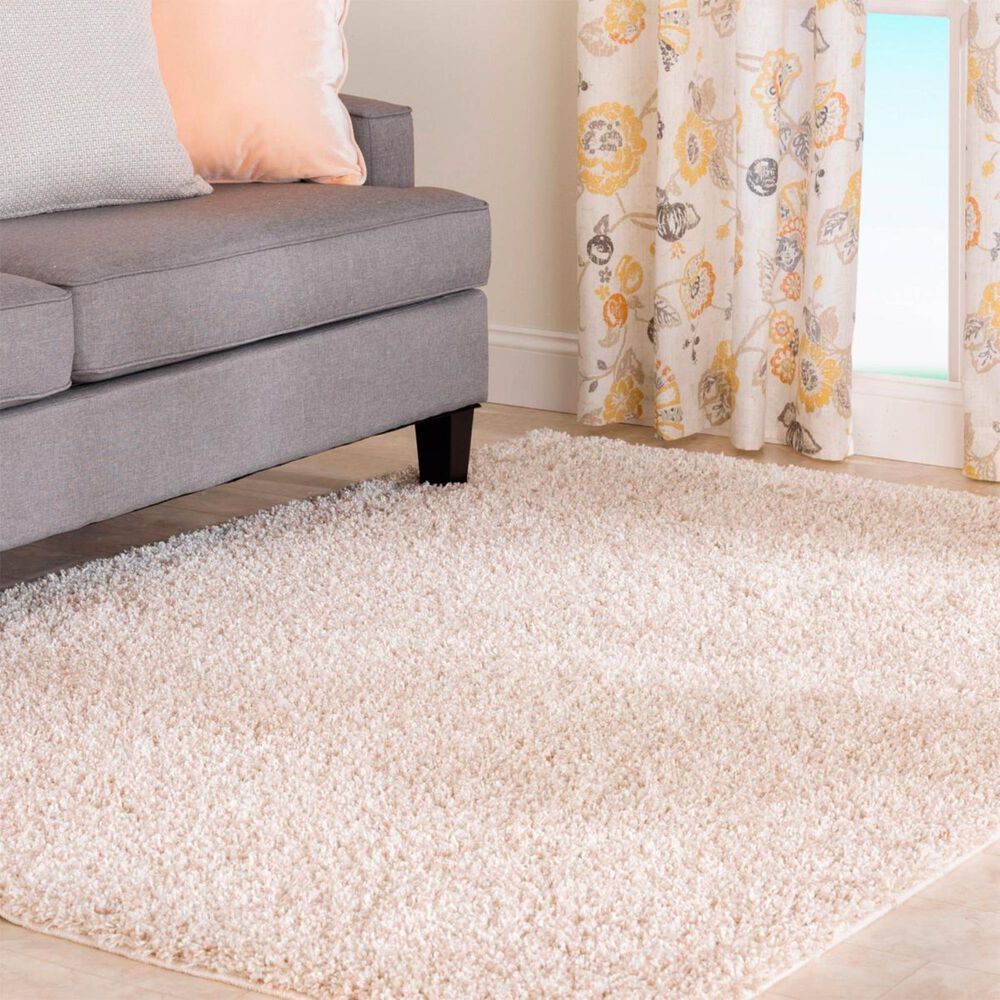 Central Oriental Geneva Shag 5&#39; x 7&#39; Buff and Parchment Area Rug, , large