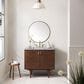 James Martin Vanities Amberly 36" Single Bathroom Vanity in Walnut with 3 cm Carrara White Marble Top and Rectangular Sink, , large