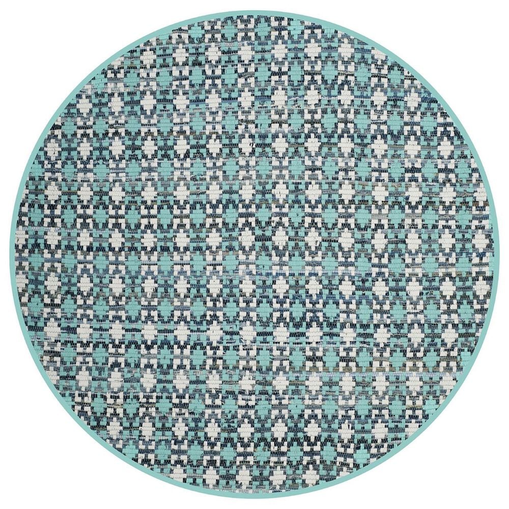 Safavieh Montauk Southwestern 4" Round Turquoise and Multicolor Area Rug, , large