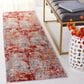 Safavieh Aston 2" x 8" Red and Grey Runner, , large