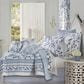 J. Queen New York Rialto 16" Square Throw Pillow in French Blue and White, , large