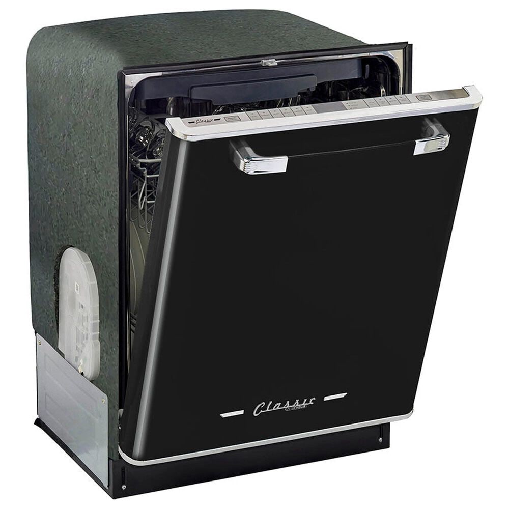 Unique Appliances Classic Retro 24" Top Control Dishwasher in Midnight Black, , large