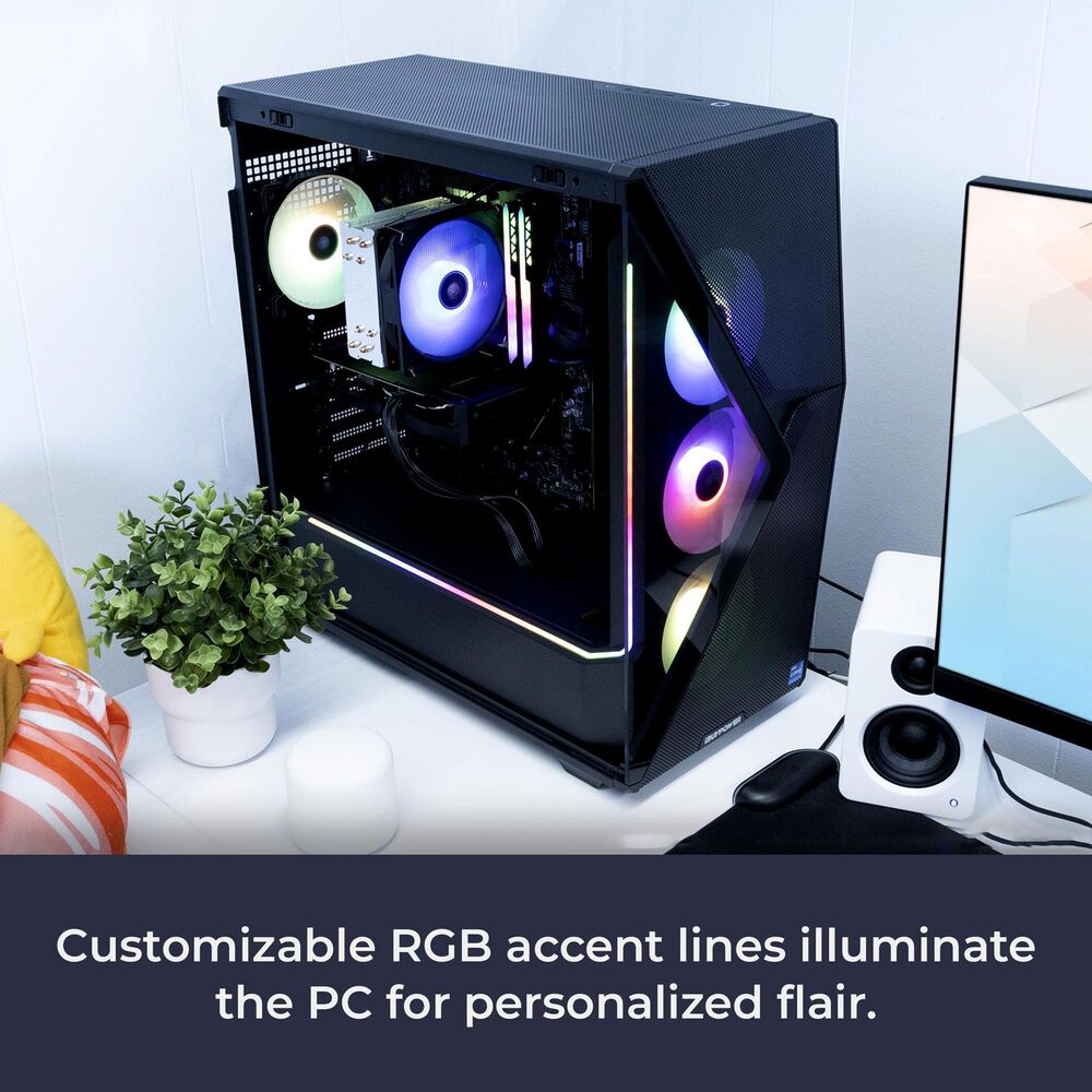 iBUYPOWER Slate 8 MESH Gaming PC Desktop | AMD Ryzen 7 8700F - 32GB RAM - NVIDIA GeForce RTX 5070 Graphics - 1TB SSD in Black, , large